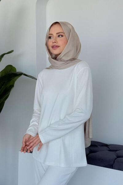 Şulemoda Giyim Βαμβακερό μακρυμάνικο εσώρουχο εκρού