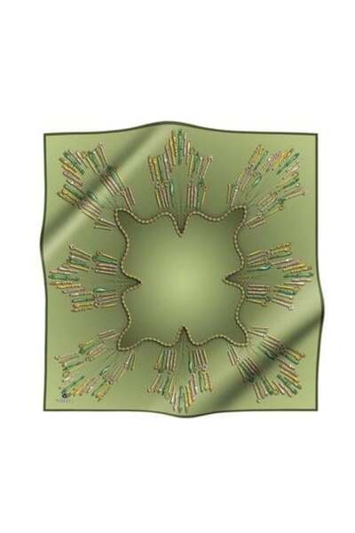 Vissona Μεταξωτό μαντήλι Tivil 61009 - 13 - 0037 Πράσινο αφηρημένο σχέδιο