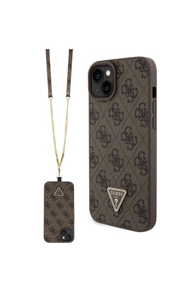 Guess Husă pentru iPhone 15 Plus, cu șnur, geantă crossbody din piele cu logo...