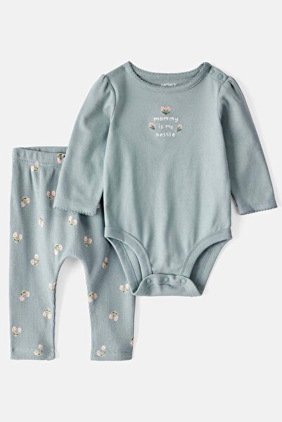 Carter's Baby Girl Green Bodysuit Pants
