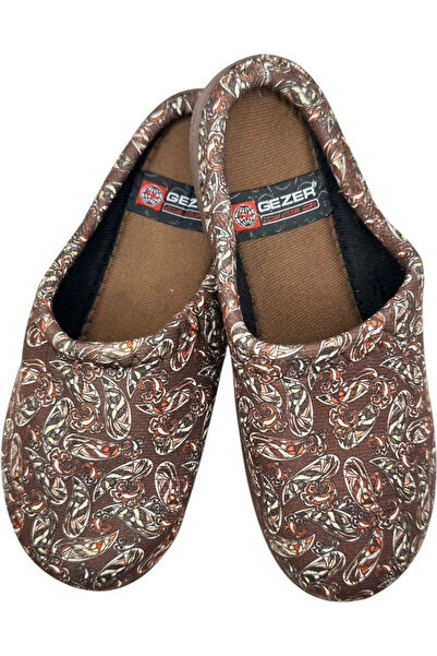 GEZER Γυναικείες παντόφλες, καφέ φλοράλ print, μέγεθος 38, 23,5 εκατοστά, άνετες και ζεστές