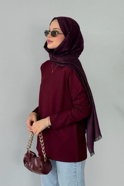 Şulemoda Giyim Βαμβακερό μακρυμάνικο εσώρουχο μπορντό