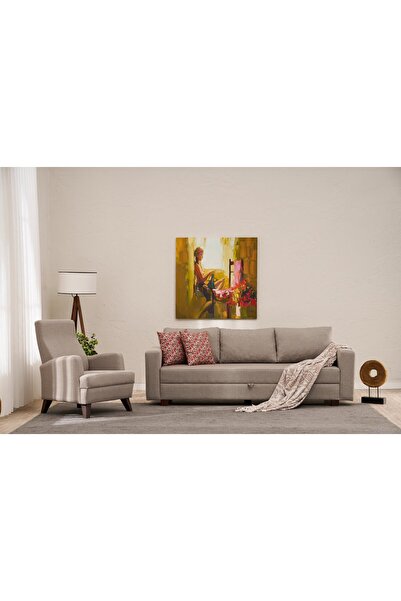 Rabi Aly Serisi Yataklı Sandıklı Koltuk Takımı Bej