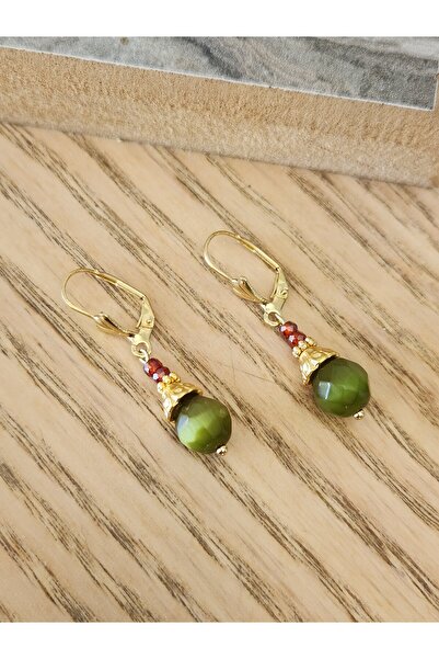 Home Yeşil Kedi gözü ve Zirkon Tasli Çelik Küpe