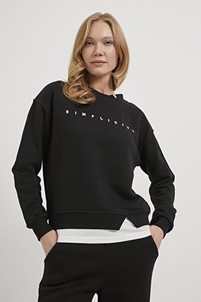 Arma Life Armalife 4017 Garnished Contrast Circular Necklace Women's Sweat