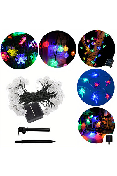 JML Instalație solară de Crăciun 5m cu 20 de lumini LED multicolore 3cm, dive...