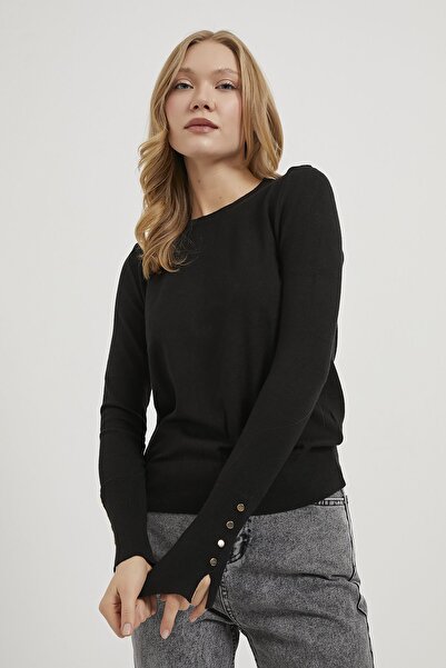 Arma Life Armalife 4690 Bis Collar Sleeve Button Detail Premium Women's Sweater