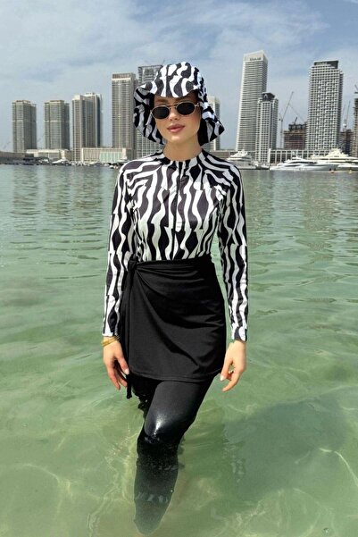 Şulemoda Giyim Swimsuit 3-Piece Hijab Swimsuit Set White