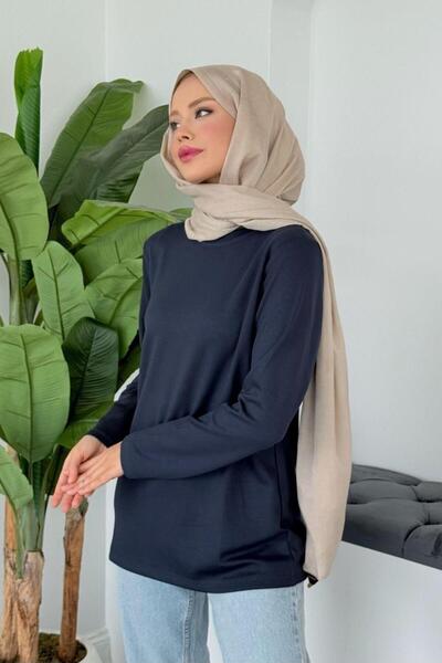 Şulemoda Giyim Βαμβακερό μακρυμάνικο εσώρουχο σε μπλε ναυτικό