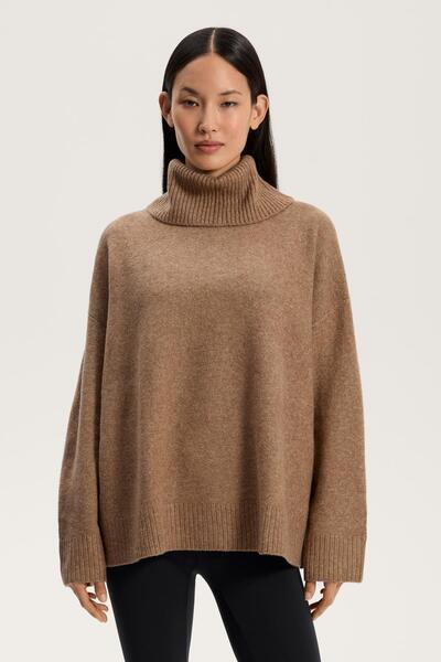 Oysho Oversize soft knit polo neck jumper
