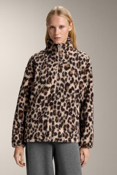 Oysho Faux-shearling animal print jacket