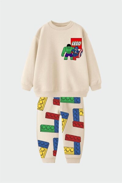 NOBLEKIDS Set de trening pentru copii – LEGO personaj și Block cu imprimeu , ...