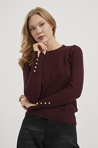 Arma Life Armalife 4690 Bis Collar Sleeve Button Detail Premium Women's Sweater