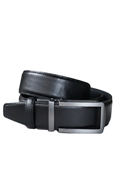 Kemer Dünyası Hakiki Deri Otomatik Tokalı Deliksiz Akıllı Erkek Kemer Siyah