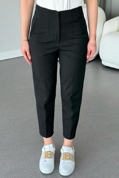 Şulemoda Giyim Pantaloni crepona cu morcovi negri