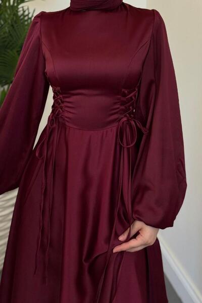 Şulemoda Giyim Rochie de seară Orya cu strângere laterală, culoare cireșiu ma...