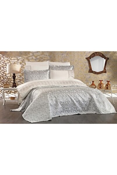Valentini Bianco Double bedspread set, Valentini Bianco, size 240x250cm, with 2 pillowcases 60x80cm, Zehra Grey