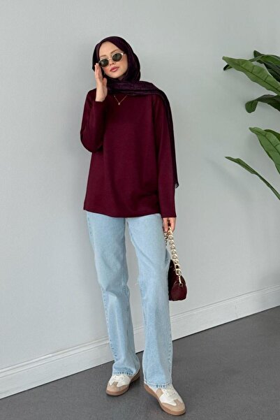 Şulemoda Giyim Βαμβακερό μακρυμάνικο εσώρουχο μπορντό