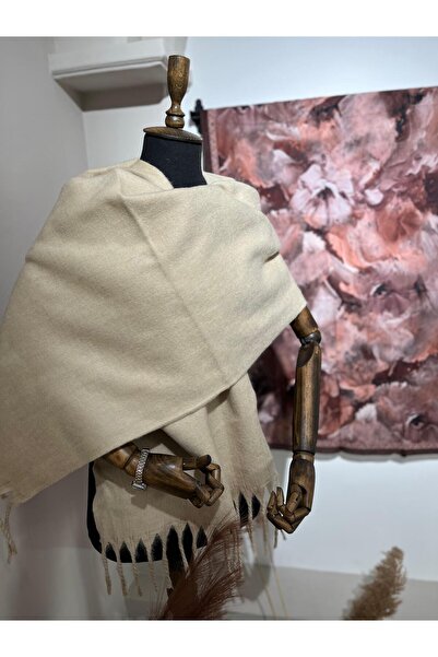 Merwiss شال كتف ناعم الملمس - كريمي
