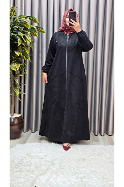 Elmas Tesettür Γυναικεία Ρούχα Μεγάλου Μεγέθους Ολόσωμο Μακρύ Σουέτ Παλτό με ...