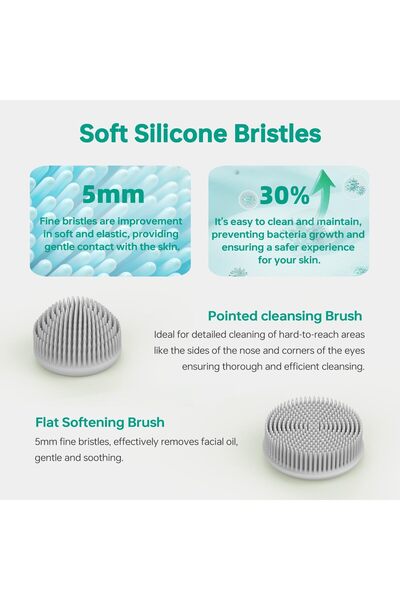 KiCa Cleansing Brush with 2 Cleanser Heads (Pale Pink)