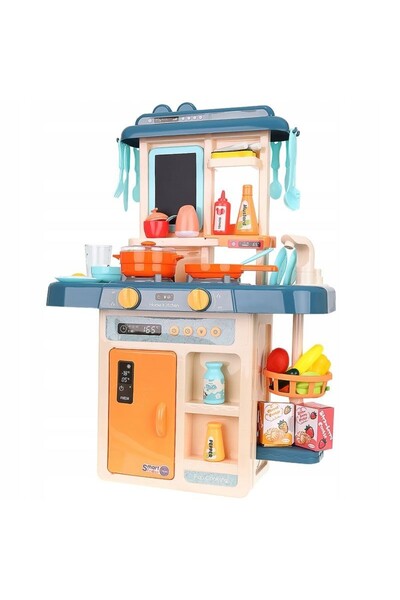 PROCART Children's kitchen, sound effects, steam, lights, 42accessories, water circuit with tap, 63x45x22cm