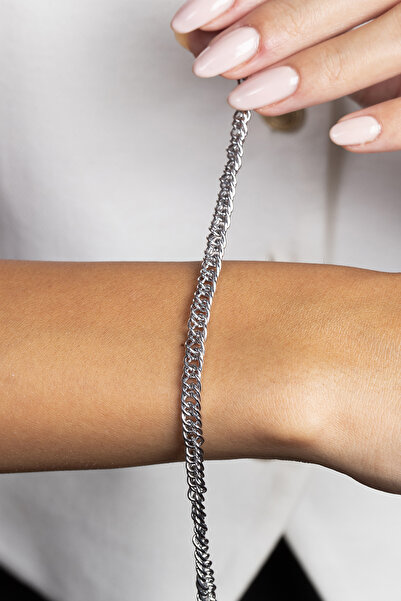 Elika Silver Women's Chain Model Bracelet