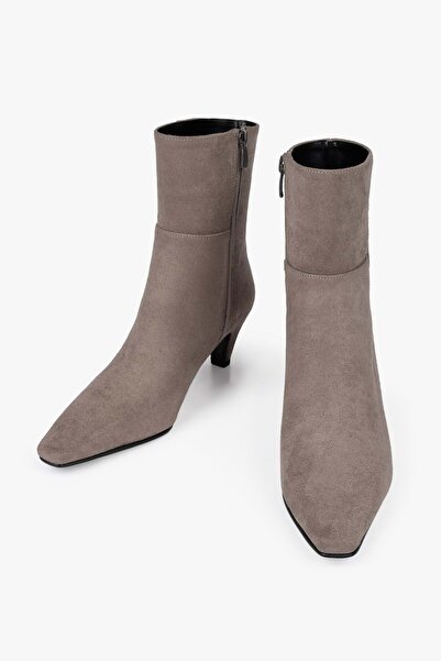 Shoeberry Γυναικείες μπότες με κοντό τακούνι Noria Mink Suede