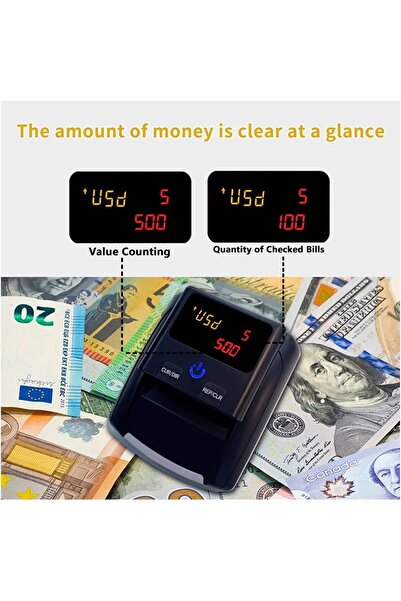 Fipka JKDYJPJ آلة عد النقود آلة عد النقود المحمولة عداد النقود الصغيرة كشف الفواتير المزورة