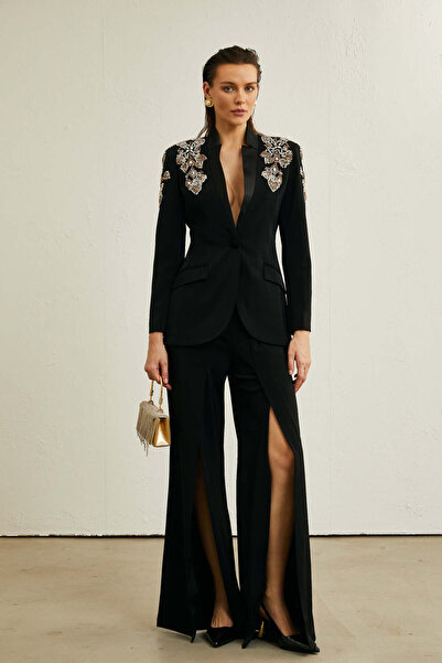 Aziza Collection Midnight Majesty-Crystal Embellished Two-Piece Suit Set