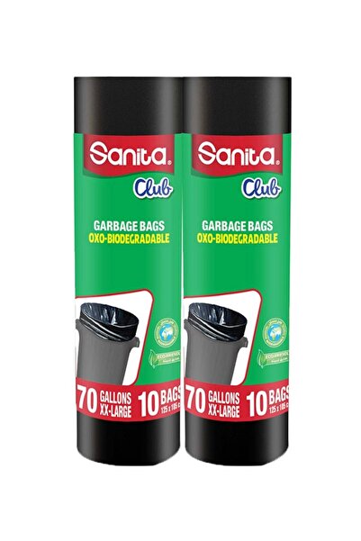 Sanita Club Garbage Bags – 70 Gallon, XX-Large, 20 Pieces, Black (125x105cm)