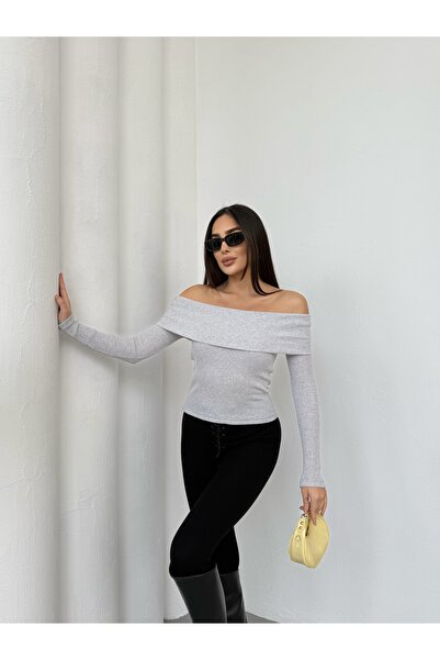 bemmoda Γυναικεία μπλούζα καμιζόλ με γιακά Madonna