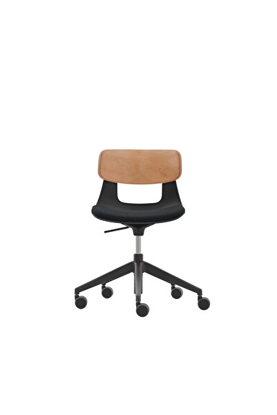 NURUS Lucrezia Ahşap Sırtlı Minderli Çalışma Sandalyesi