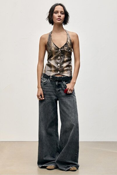 Pull & Bear Suni deri yılan desenli halter top