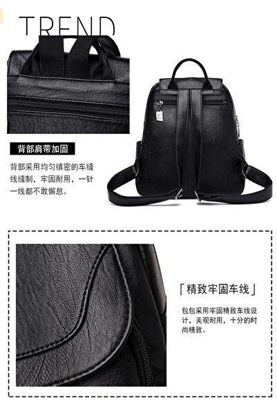 Store Kadın Deri Görünümlü Şık Sırt Çantası | Günlük & Klasik