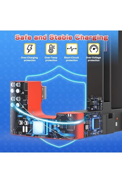 Other شاحن USB متوافق مع وحدات تحكم Nintendo Switch 2 وJoy-Con، شحن سريع مغناطيسي بأربعة منافذ