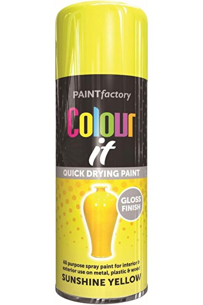 Paint Factory طلاء بخاخ ملون أصفر لامع من كولور إت صن شاين، 400 مل