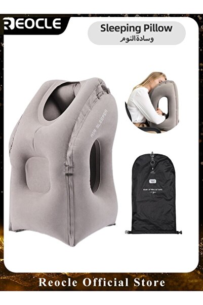 REOCLE Inflatable Travel Pillow Airplane Neck Pillow Comfortably Supports Head and Chin for Airplanes