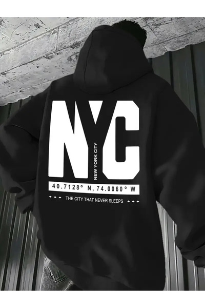 DİVİN Men's Nc Printed Sweatshirt 3-Thread Quality Fabric Oversized Cut
