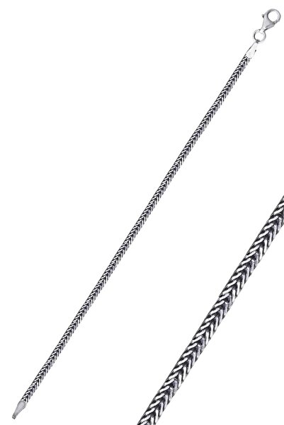 Söğütlü Silver 925 Ayar gümüş oksitli örgü model erkek bileklik SGTL13109RODAJ