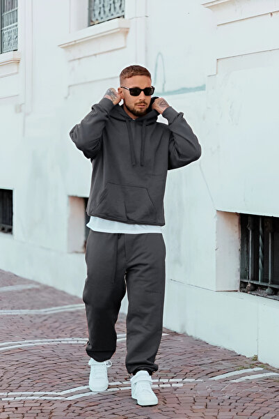 YAKAMEL SET DE Trening cu Glugă pentru Bărbați, 3 Fire, Oversize, cu Detalii ...