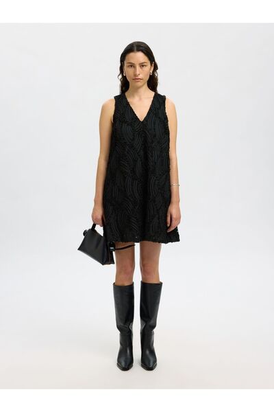 Selected Femme Midikleid V-Ausschnitt