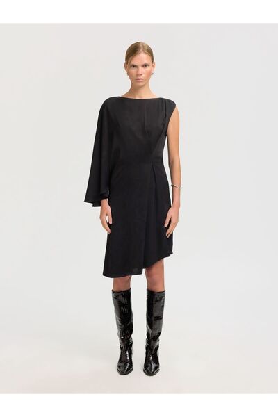 Selected Femme One-Shoulder Kleid Asymmetrisches Viskose