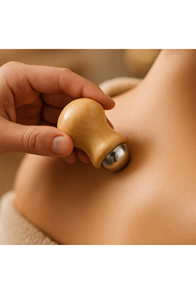 Home أسطوانات خشبية محمولة للتدليك للوجه واليد والساق، رأس كروي دوار 360 درجة...