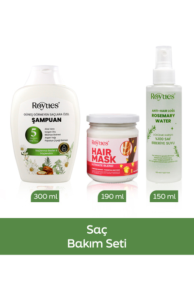 Royues Biberiye Suyu Dökülme Karşıtı Ve Saç Uzatma Etkili Besleyici Bakım Seti