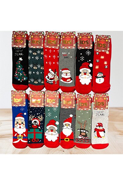idsshop New Year Christmas Towel Socks 12 Pairs 2026 Season