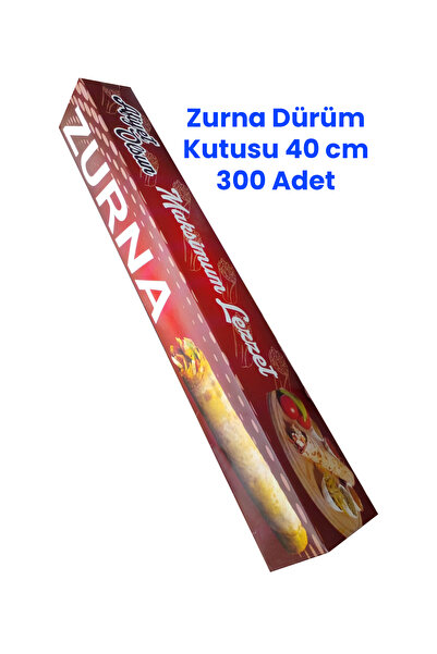Balkan 40cm 300 Adet Zurna Dürüm Kutusu Tavuk Dürüm Kutusu 5x5x40cm Krome Kar...