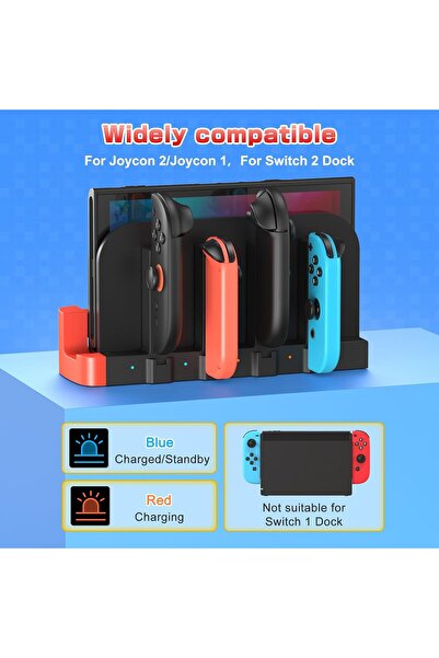 Other شاحن USB متوافق مع وحدات تحكم Nintendo Switch 2 وJoy-Con، شحن سريع مغناطيسي بأربعة منافذ