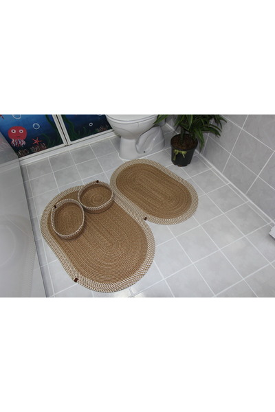 fa collection desing Jute, Bathroom Set, Bath Set, Bath Mat, Mat Set, Makeup Basket, Detergent