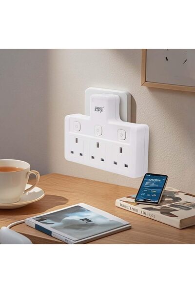 WINNINGSTAR 3-Gang UK Outlets Extension Plug (ST-1086-3) | 2500W/10A Multi Plug Adapter for Home & Office